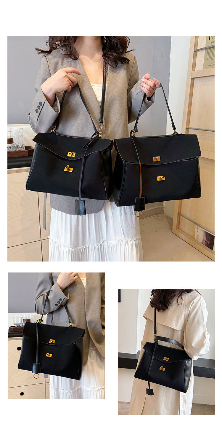Large Capacity Commuting Bag Trendy Versatile Matte Retro Casual Single Shoulder Crossbody Tote Bag
