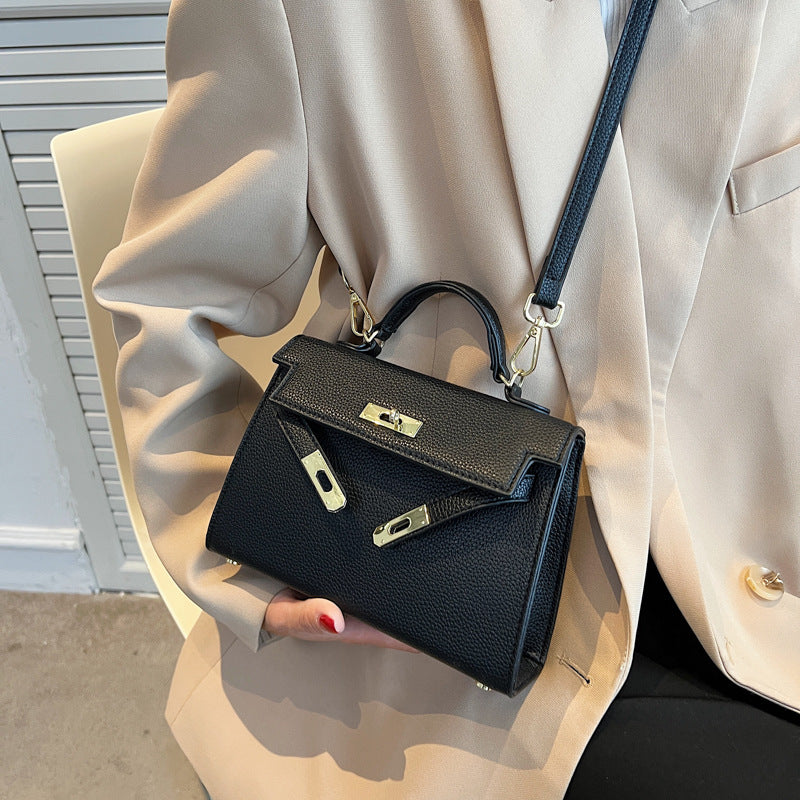 Lock Buckle Handbag Upgraded Texture Single Shoulder Crossbody Bag Simple Platinum Bag