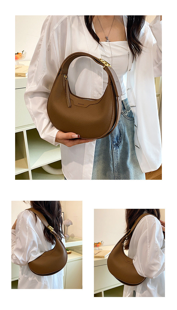 Unique Handbag Versatile Shoulder Crossbody Underarm Bag Casual Fashion Crescent Bag