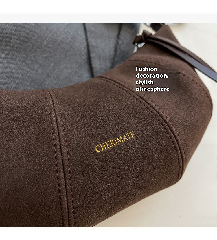 High-end Texture Retro Matte Bag Niche Design Crossbody Bag Commuter Dumpling Bag