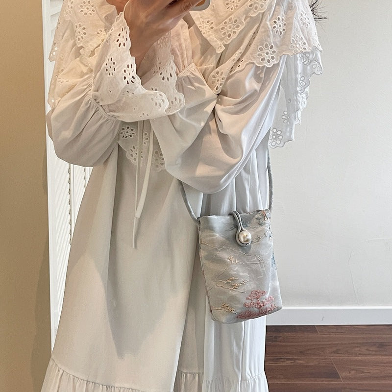 New Chinese Style Embroidered Phone Bag, Fashionable Versatile Casual Shoulder Crossbody Bag