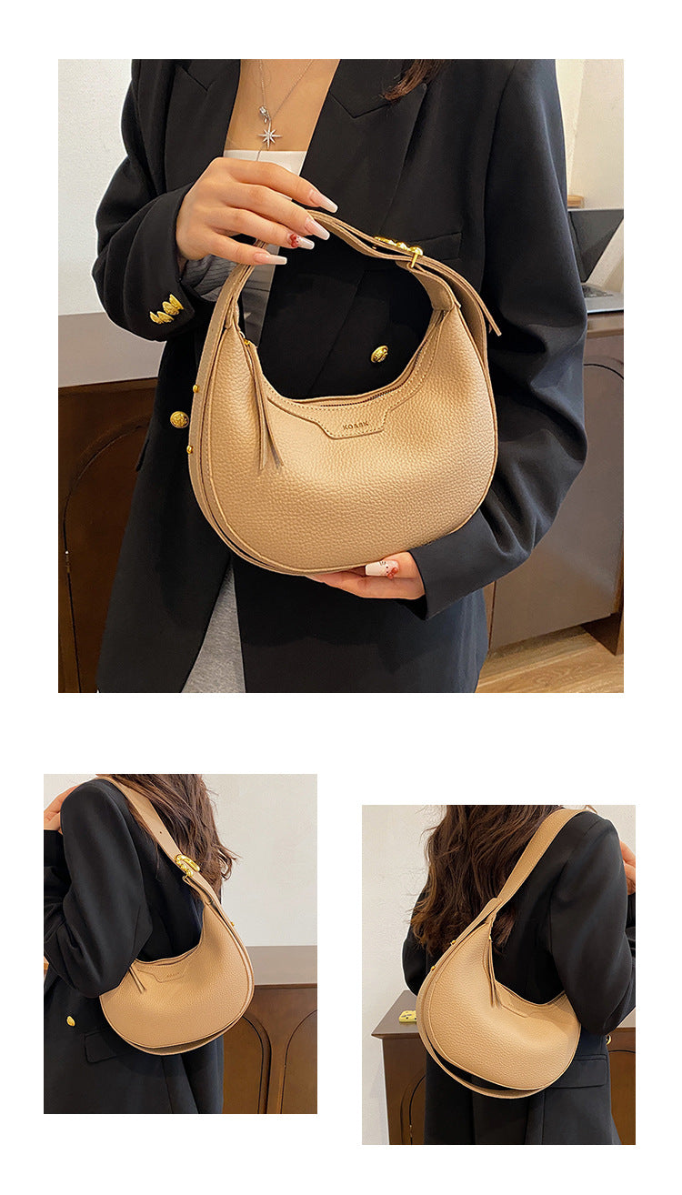 Unique Handbag Versatile Shoulder Crossbody Underarm Bag Casual Fashion Crescent Bag
