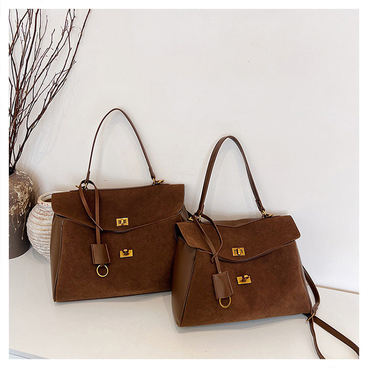 Large Capacity Commuting Bag Trendy Versatile Matte Retro Casual Single Shoulder Crossbody Tote Bag