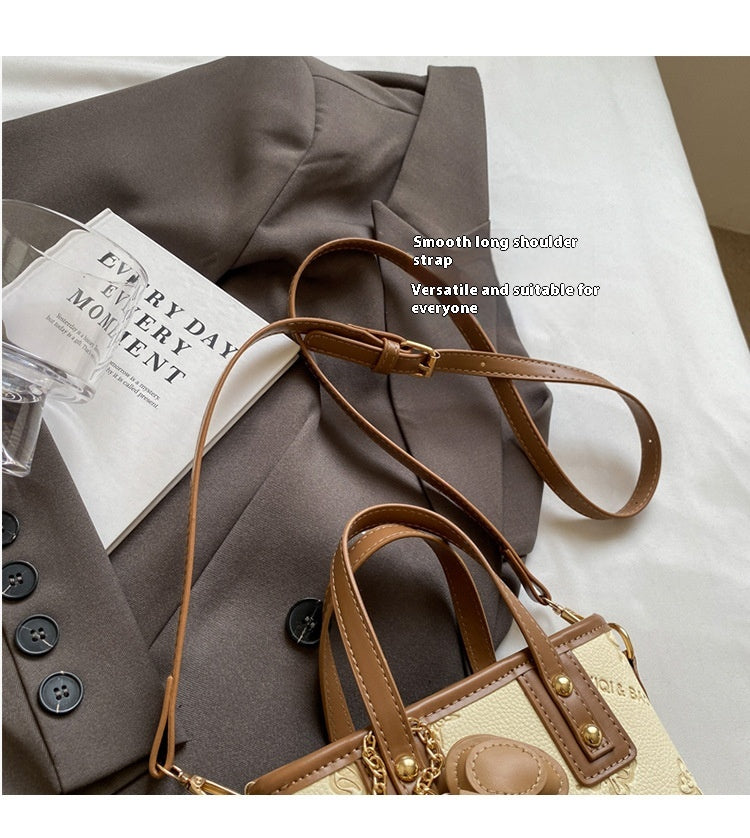 French Niche Fashion Handbag High-Quality Texture Crossbody Bag Casual Versatile Bucket Bag
