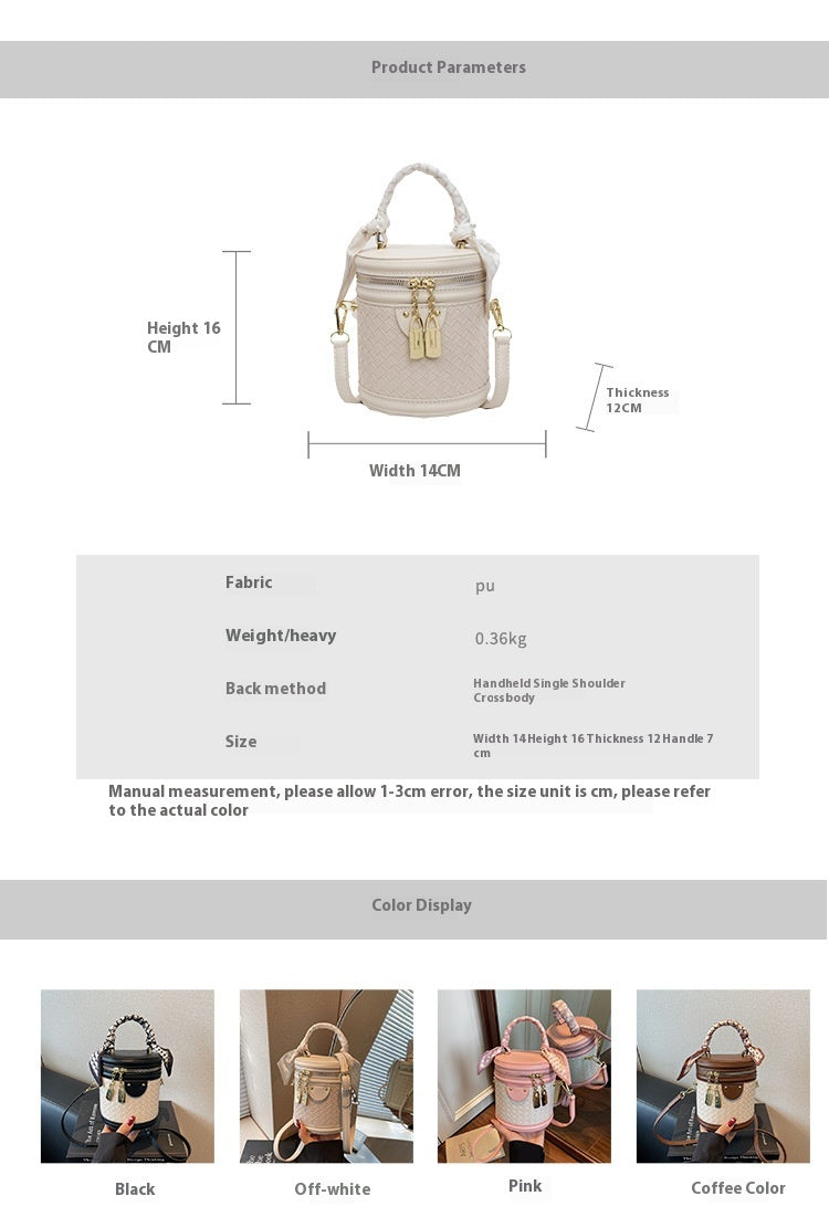 High-end Patchwork Fashion Handbag Bucket Bag. Diamond Trendy Casual Simple Shoulder Crossbody Bag