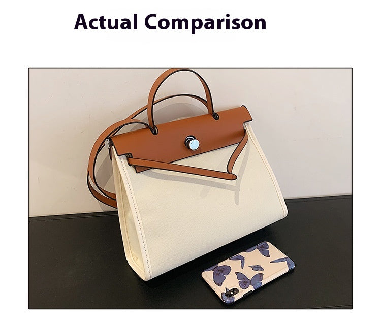 Fashion Tote Bag New Canvas Women's Bag Retro Briefcase Handbag Shoulder Crossbody Bag