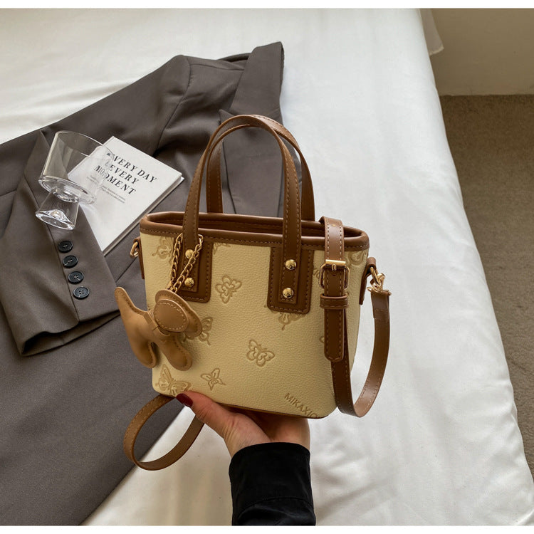 French Niche Fashion Handbag High-Quality Texture Crossbody Bag Casual Versatile Bucket Bag