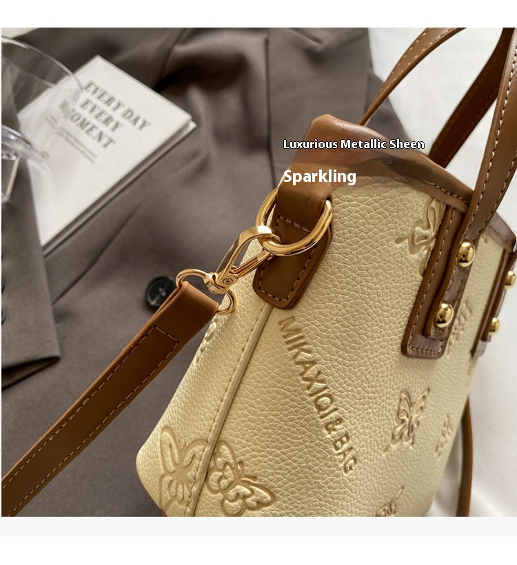 French Niche Fashion Handbag High-Quality Texture Crossbody Bag Casual Versatile Bucket Bag