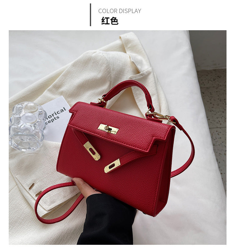 Lock Buckle Handbag Upgraded Texture Single Shoulder Crossbody Bag Simple Platinum Bag