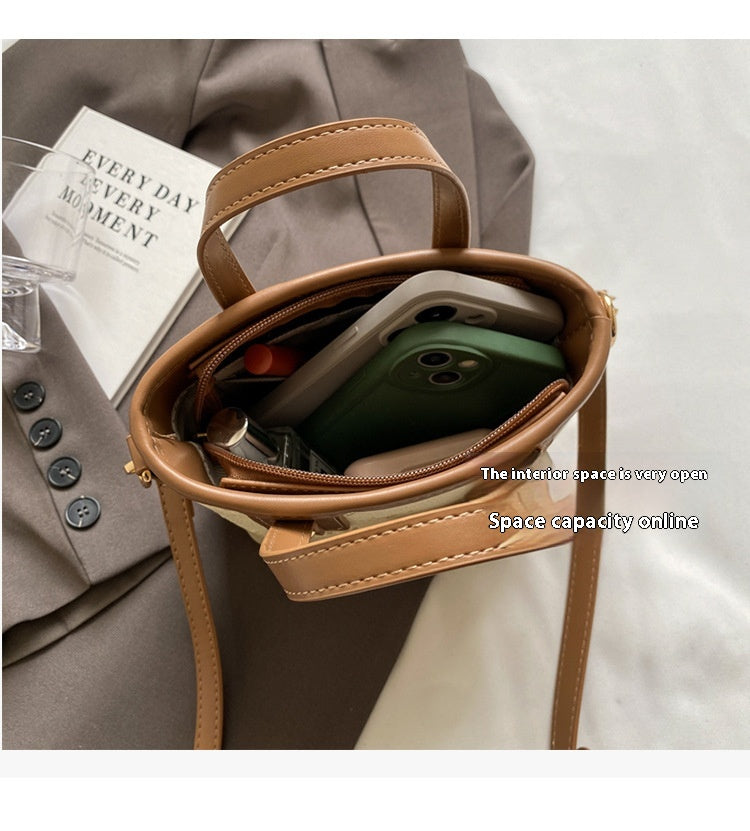 French Niche Fashion Handbag High-Quality Texture Crossbody Bag Casual Versatile Bucket Bag