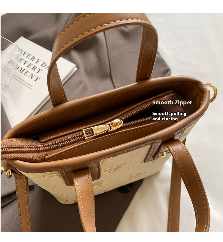 French Niche Fashion Handbag High-Quality Texture Crossbody Bag Casual Versatile Bucket Bag