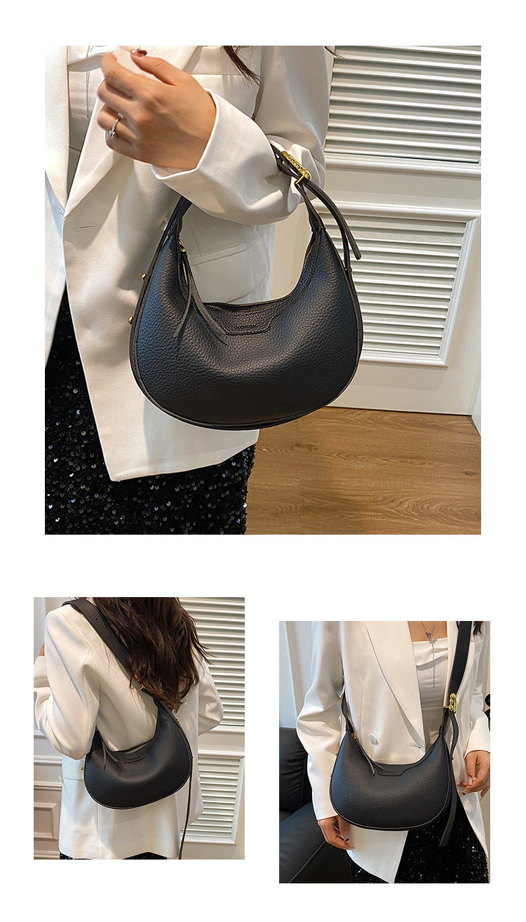 Unique Handbag Versatile Shoulder Crossbody Underarm Bag Casual Fashion Crescent Bag