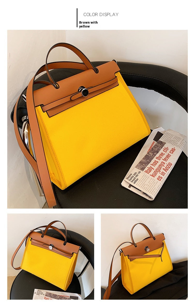 Fashion Tote Bag New Canvas Women's Bag Retro Briefcase Handbag Shoulder Crossbody Bag