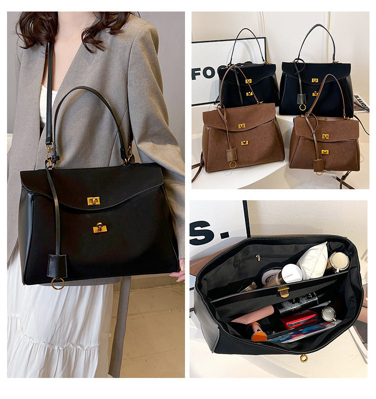 Large Capacity Commuting Bag Trendy Versatile Matte Retro Casual Single Shoulder Crossbody Tote Bag