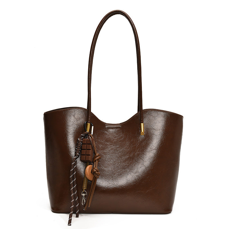 Simple High-Quality Texture Large Capacity Tote Bag Casual Versatile Handheld Shoulder Underarm Bag