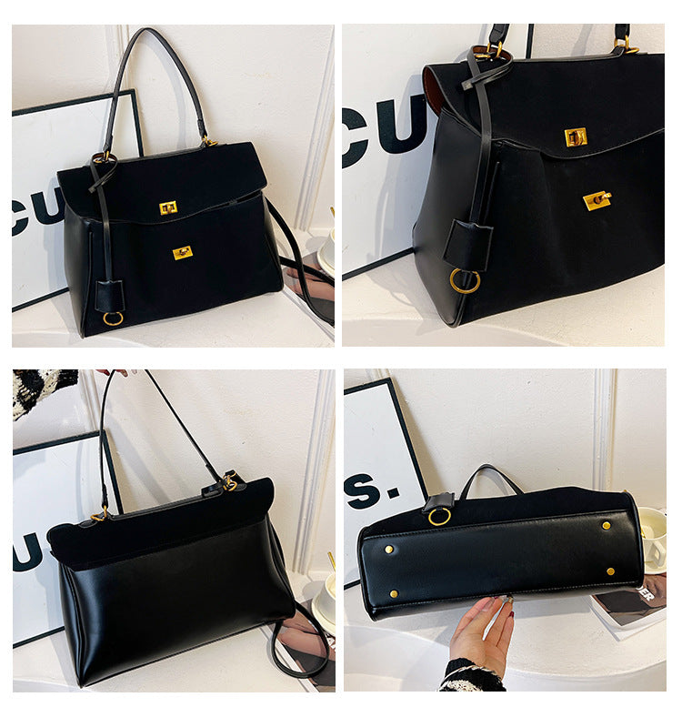 Large Capacity Commuting Bag Trendy Versatile Matte Retro Casual Single Shoulder Crossbody Tote Bag