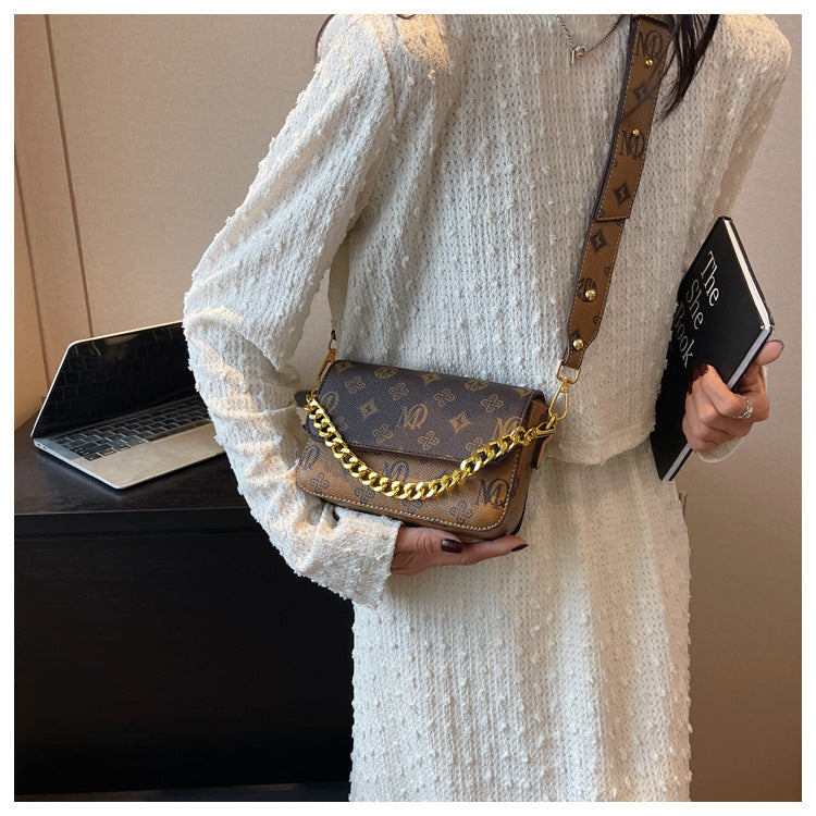Trendy Fashion Texture Bag Niche Versatile Chain Crossbody Bag Single Shoulder Small Square Bag