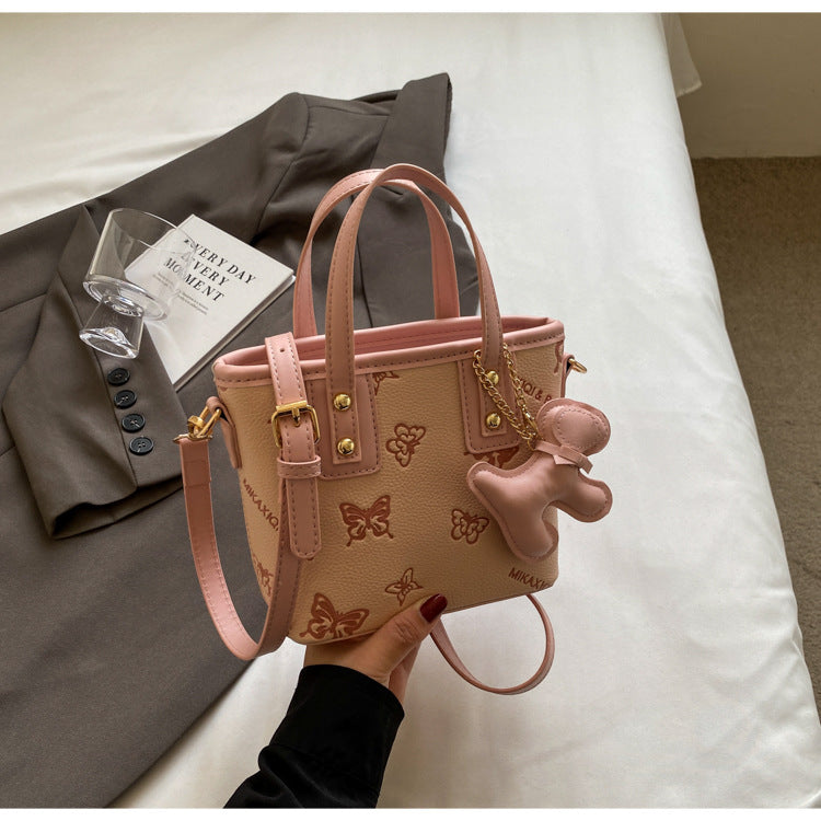 French Niche Fashion Handbag High-Quality Texture Crossbody Bag Casual Versatile Bucket Bag