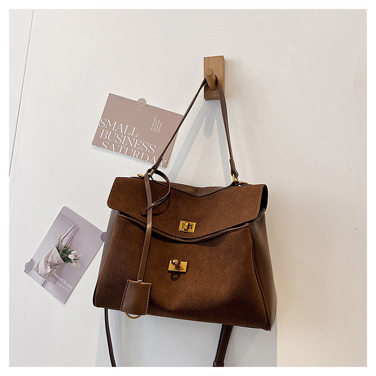 Large Capacity Commuting Bag Trendy Versatile Matte Retro Casual Single Shoulder Crossbody Tote Bag