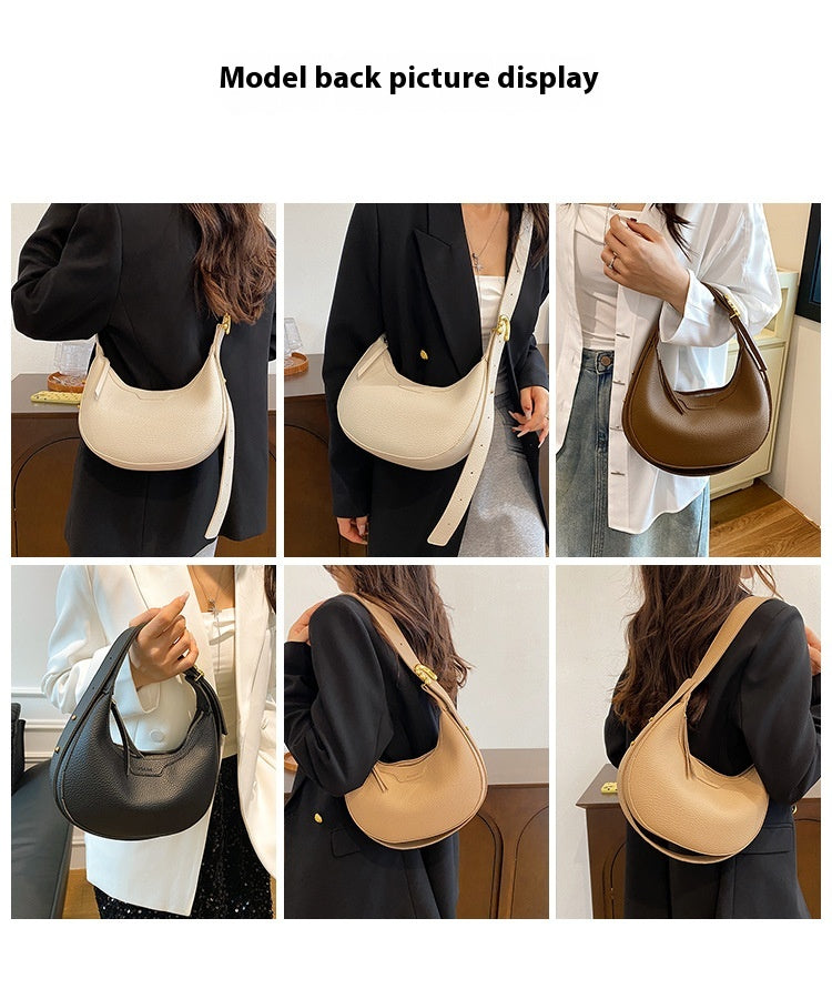 Unique Handbag Versatile Shoulder Crossbody Underarm Bag Casual Fashion Crescent Bag