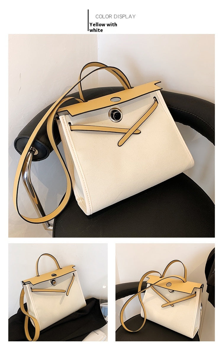 Fashion Tote Bag New Canvas Women's Bag Retro Briefcase Handbag Shoulder Crossbody Bag