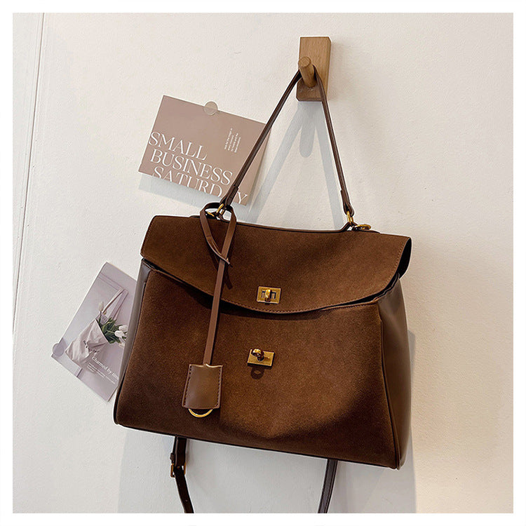Large Capacity Commuting Bag Trendy Versatile Matte Retro Casual Single Shoulder Crossbody Tote Bag