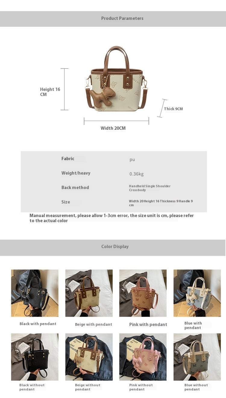 French Niche Fashion Handbag High-Quality Texture Crossbody Bag Casual Versatile Bucket Bag