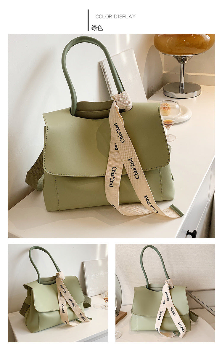 Fashion Bag Large Capacity Solid Color Textured Handbag New Stylish Crossbody Tote Bag