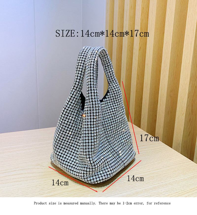 Rhinestone bag portable bucket bag single shoulder crossbody chain bag handbag