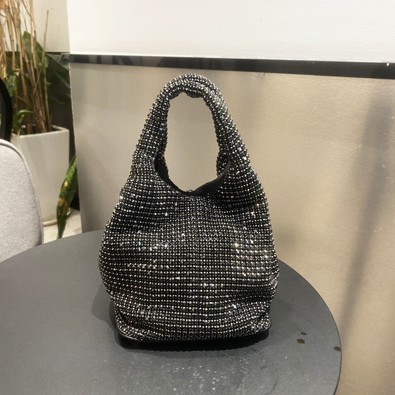 Rhinestone bag portable bucket bag single shoulder crossbody chain bag handbag