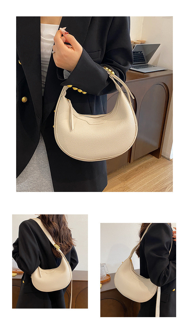 Unique Handbag Versatile Shoulder Crossbody Underarm Bag Casual Fashion Crescent Bag