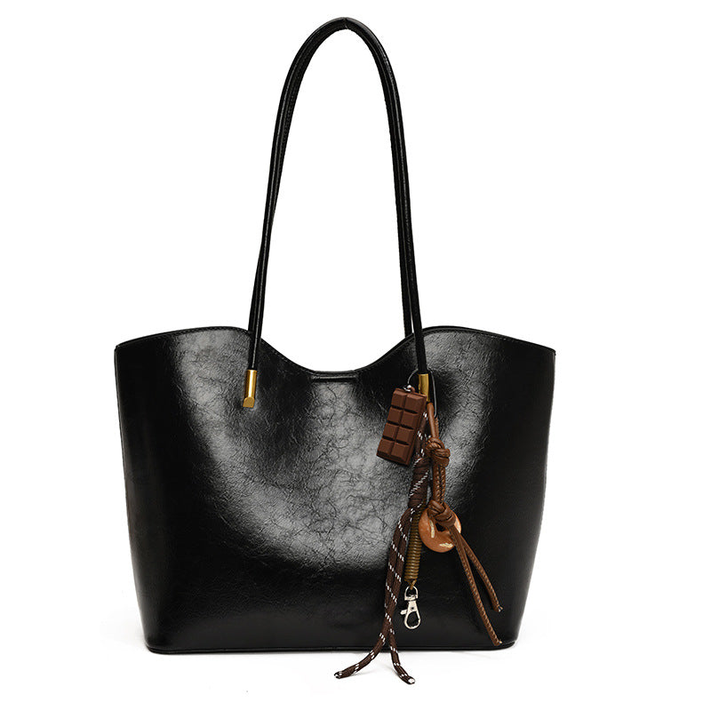 Simple High-Quality Texture Large Capacity Tote Bag Casual Versatile Handheld Shoulder Underarm Bag