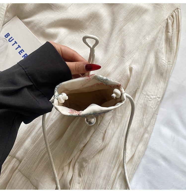 New Chinese Style Embroidered Phone Bag, Fashionable Versatile Casual Shoulder Crossbody Bag
