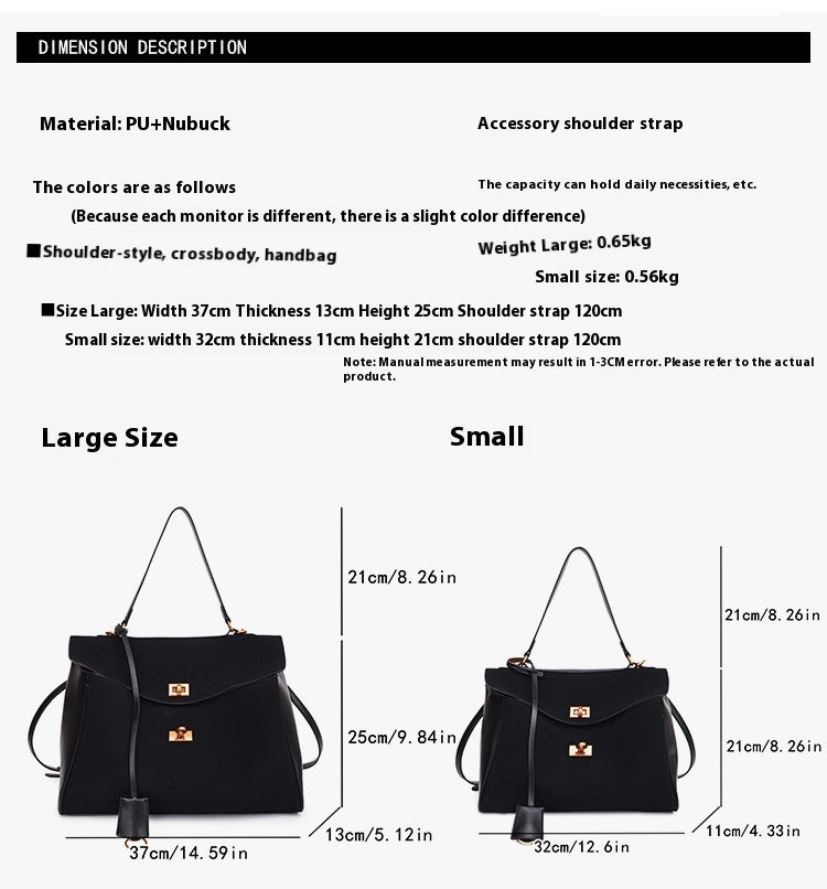 Large Capacity Commuting Bag Trendy Versatile Matte Retro Casual Single Shoulder Crossbody Tote Bag