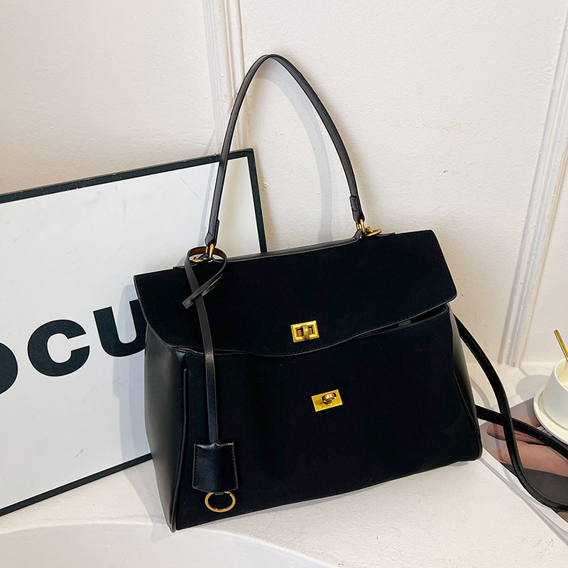 Large Capacity Commuting Bag Trendy Versatile Matte Retro Casual Single Shoulder Crossbody Tote Bag