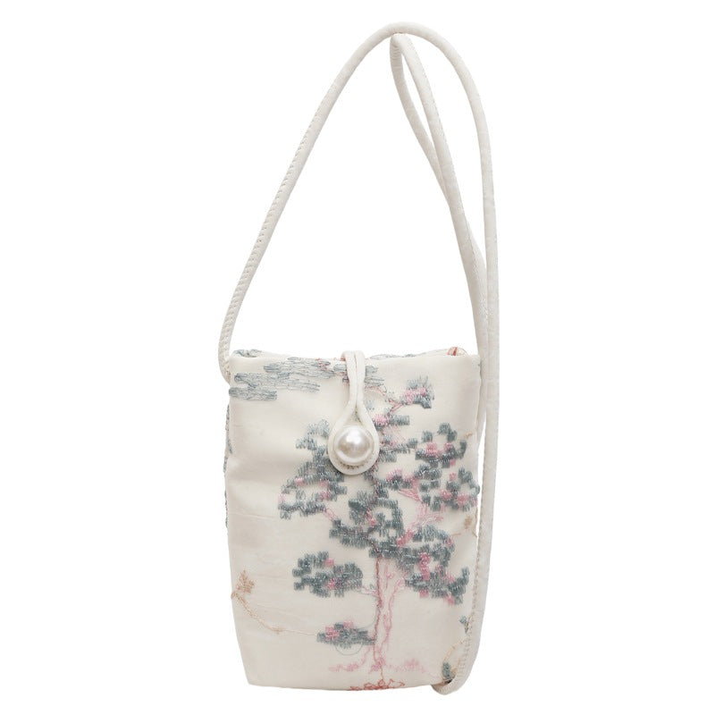 New Chinese Style Embroidered Phone Bag, Fashionable Versatile Casual Shoulder Crossbody Bag