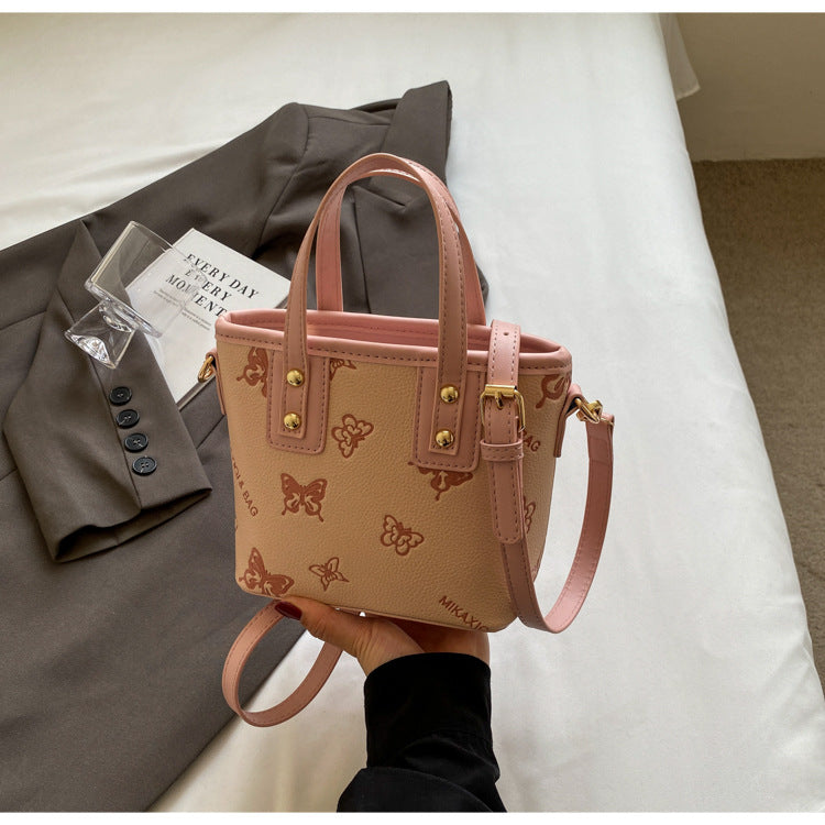 French Niche Fashion Handbag High-Quality Texture Crossbody Bag Casual Versatile Bucket Bag