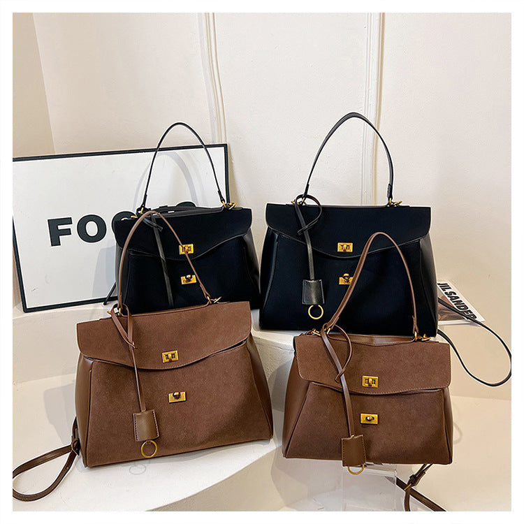 Large Capacity Commuting Bag Trendy Versatile Matte Retro Casual Single Shoulder Crossbody Tote Bag