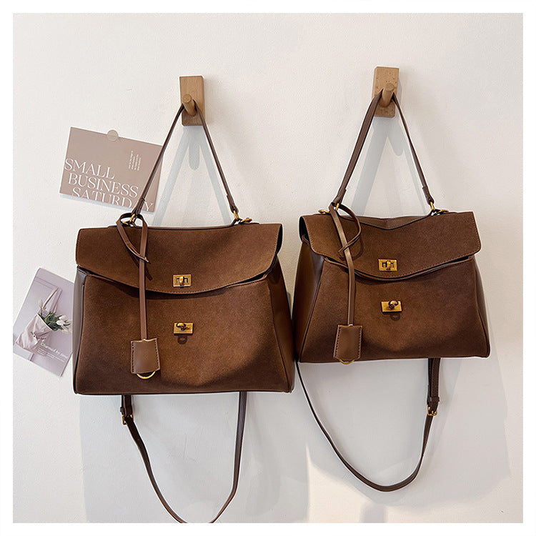 Large Capacity Commuting Bag Trendy Versatile Matte Retro Casual Single Shoulder Crossbody Tote Bag