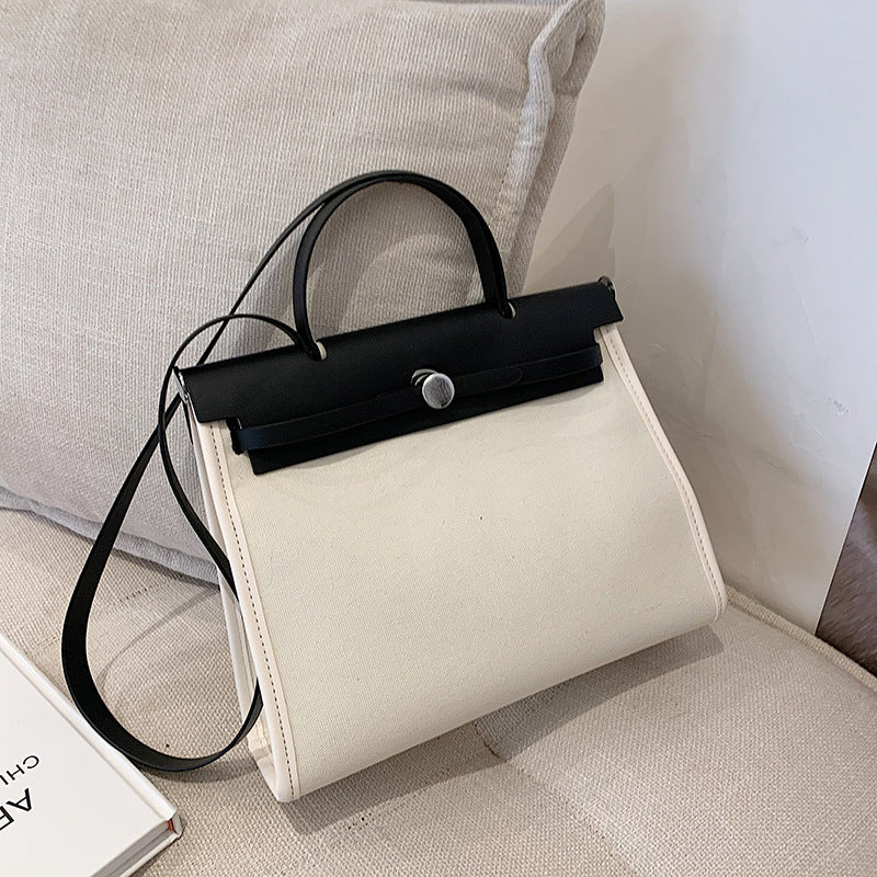 Fashion Tote Bag New Canvas Women's Bag Retro Briefcase Handbag Shoulder Crossbody Bag