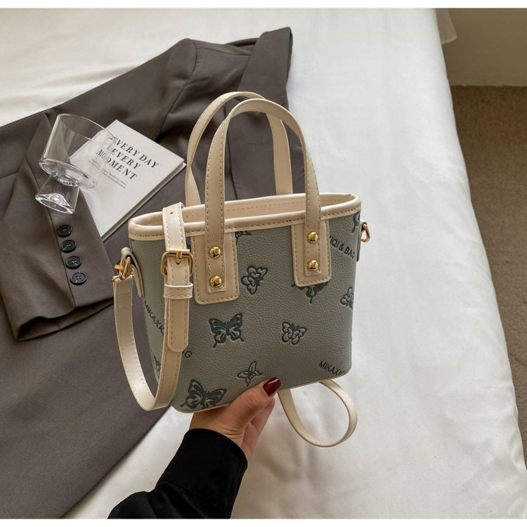 French Niche Fashion Handbag High-Quality Texture Crossbody Bag Casual Versatile Bucket Bag