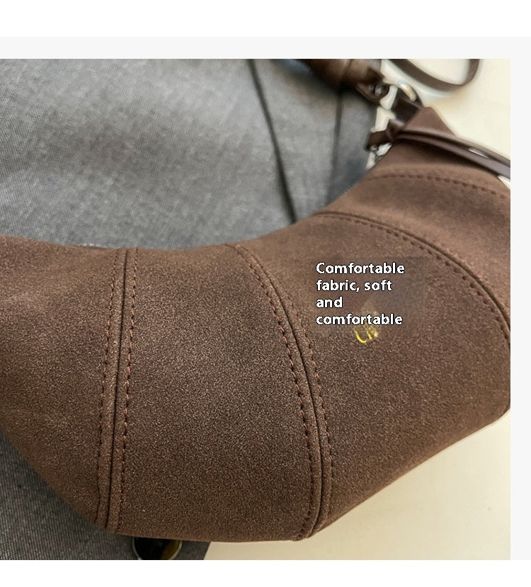 High-end Texture Retro Matte Bag Niche Design Crossbody Bag Commuter Dumpling Bag