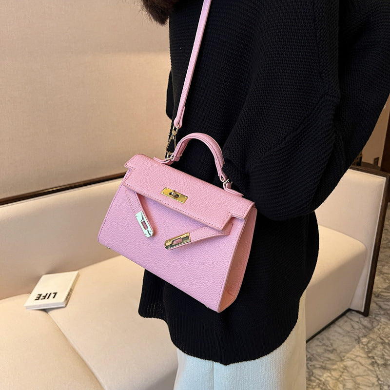 Lock Buckle Handbag Upgraded Texture Single Shoulder Crossbody Bag Simple Platinum Bag