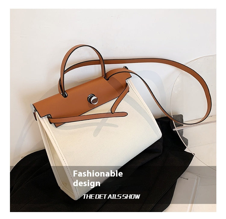 Fashion Tote Bag New Canvas Women's Bag Retro Briefcase Handbag Shoulder Crossbody Bag