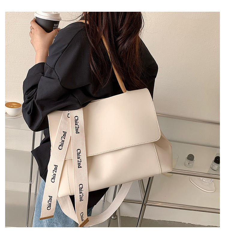 Fashion Bag Large Capacity Solid Color Textured Handbag New Stylish Crossbody Tote Bag