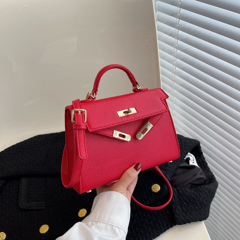 Lock Buckle Handbag Upgraded Texture Single Shoulder Crossbody Bag Simple Platinum Bag