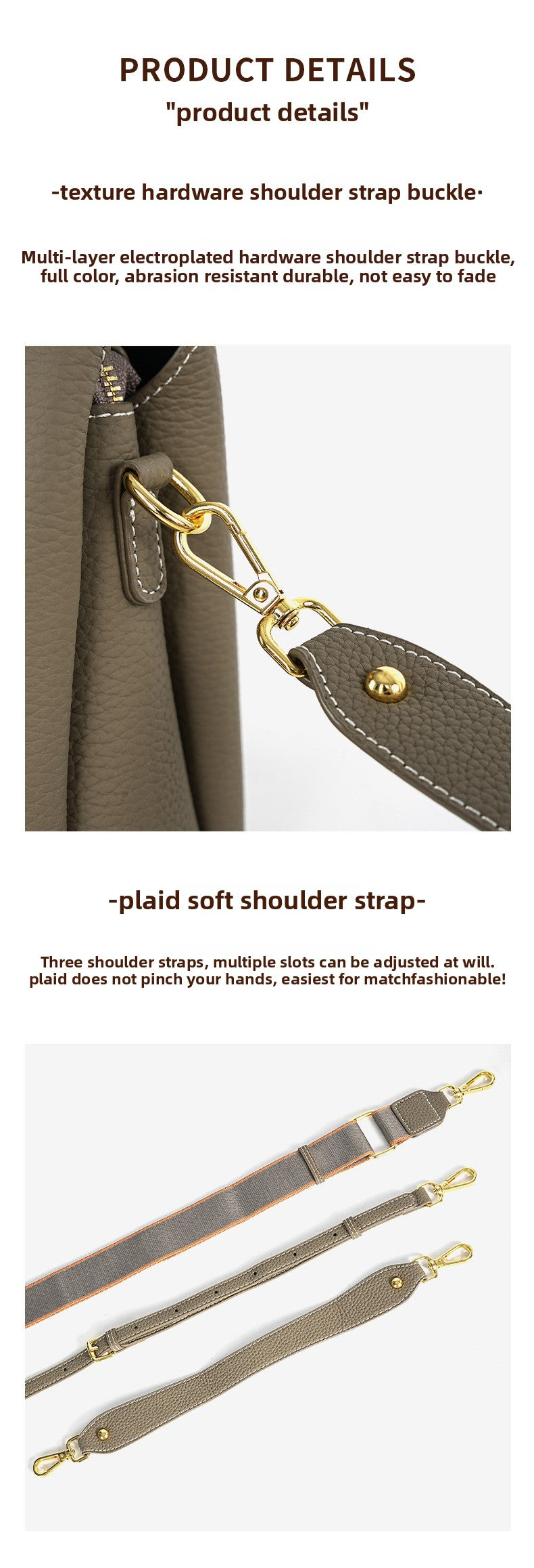 Fashionable Cowhide Leather Women's Large-Capacity Bucket BagVersatile Commuting Genuine Leather Crossbody/Shoulder/Handbag