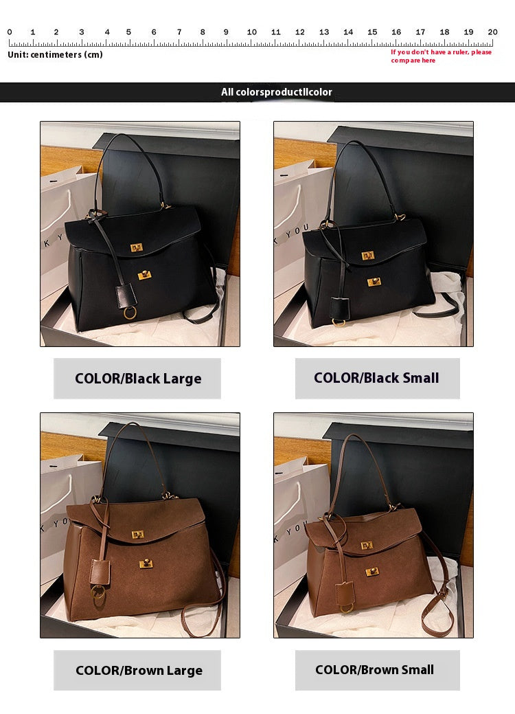 Large Capacity Commuting Bag Trendy Versatile Matte Retro Casual Single Shoulder Crossbody Tote Bag