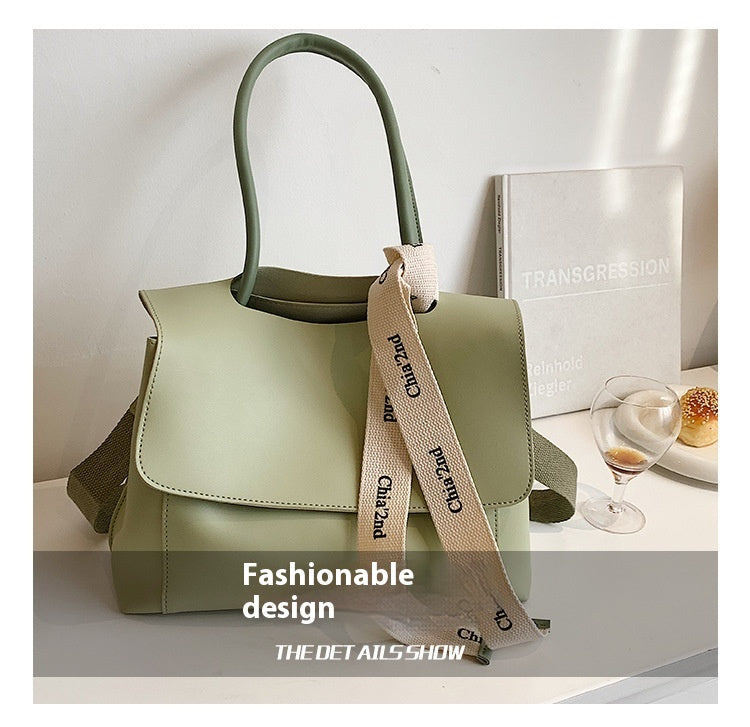 Fashion Bag Large Capacity Solid Color Textured Handbag New Stylish Crossbody Tote Bag