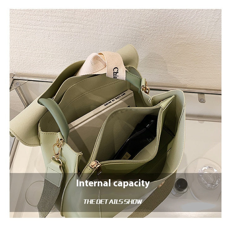 Fashion Bag Large Capacity Solid Color Textured Handbag New Stylish Crossbody Tote Bag